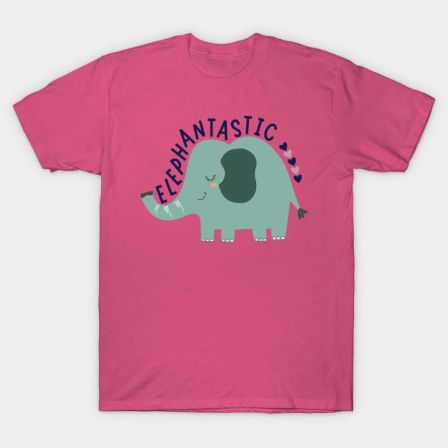 Cute Cartoon Animal Elephant Design T-Shirt by hireeeee26